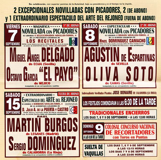 Cartel taurino encierros Ampuero 2007